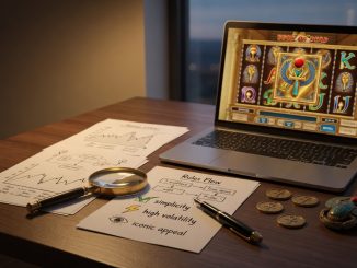 Photographic macro scene: a golden book prop and a scarab amulet on a tidy