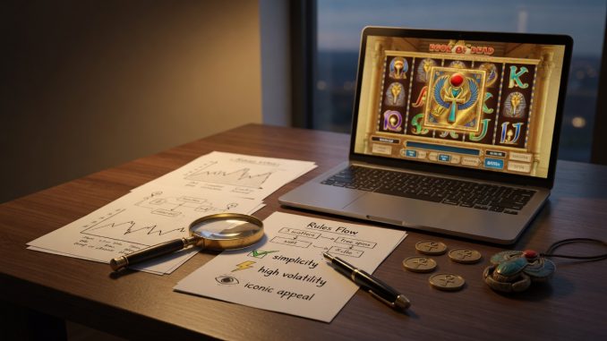 Photographic macro scene: a golden book prop and a scarab amulet on a tidy