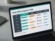 Photographic laptop on a minimalist desk showing a clean Online Slots Comparison 2026 table